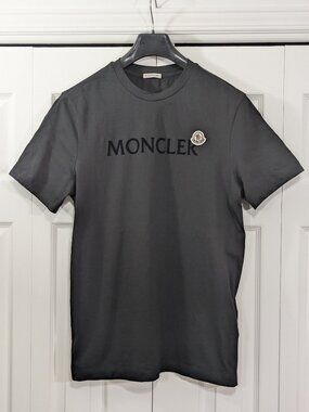 Moncler Dark Grey Short Sleeve Logo Tee